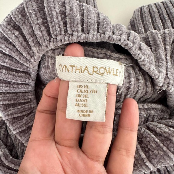 Cynthia Rowley Velour oversized sweater gray - Picture 7 of 7